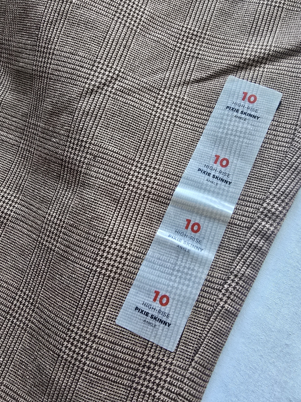 Old Navy Brown Plaid Pixie Skinny Women's Pants - Picture 4 of 7